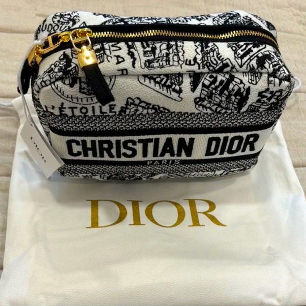 Christian Dior Black and White Toiletry Pouch